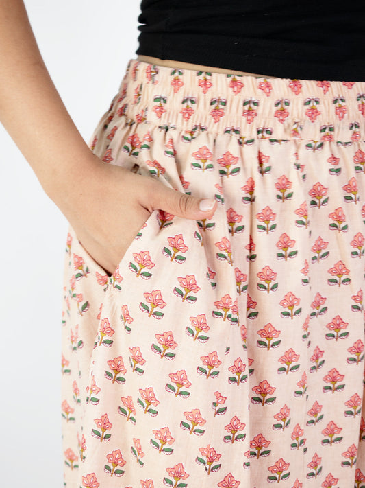 Printed Cotton Flared Palazzo - RusticPetals
