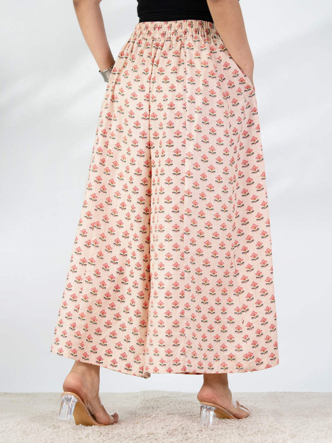 Printed Cotton Flared Palazzo - RusticPetals