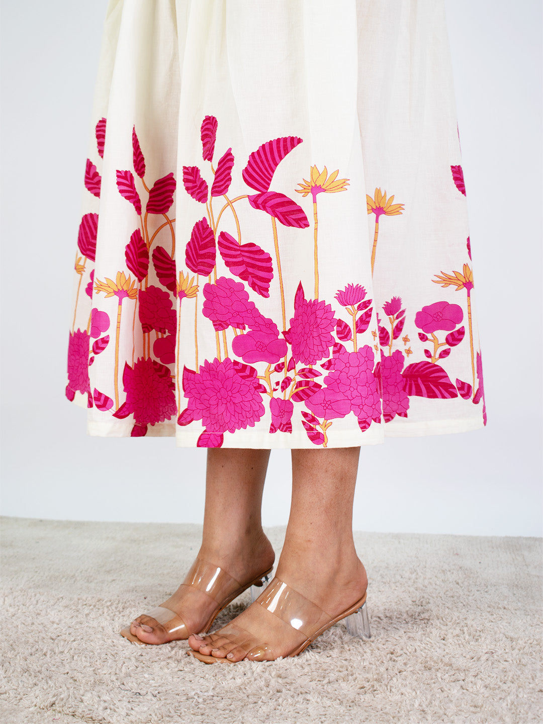Printed Cotton Gathered Skirt - Whimsy