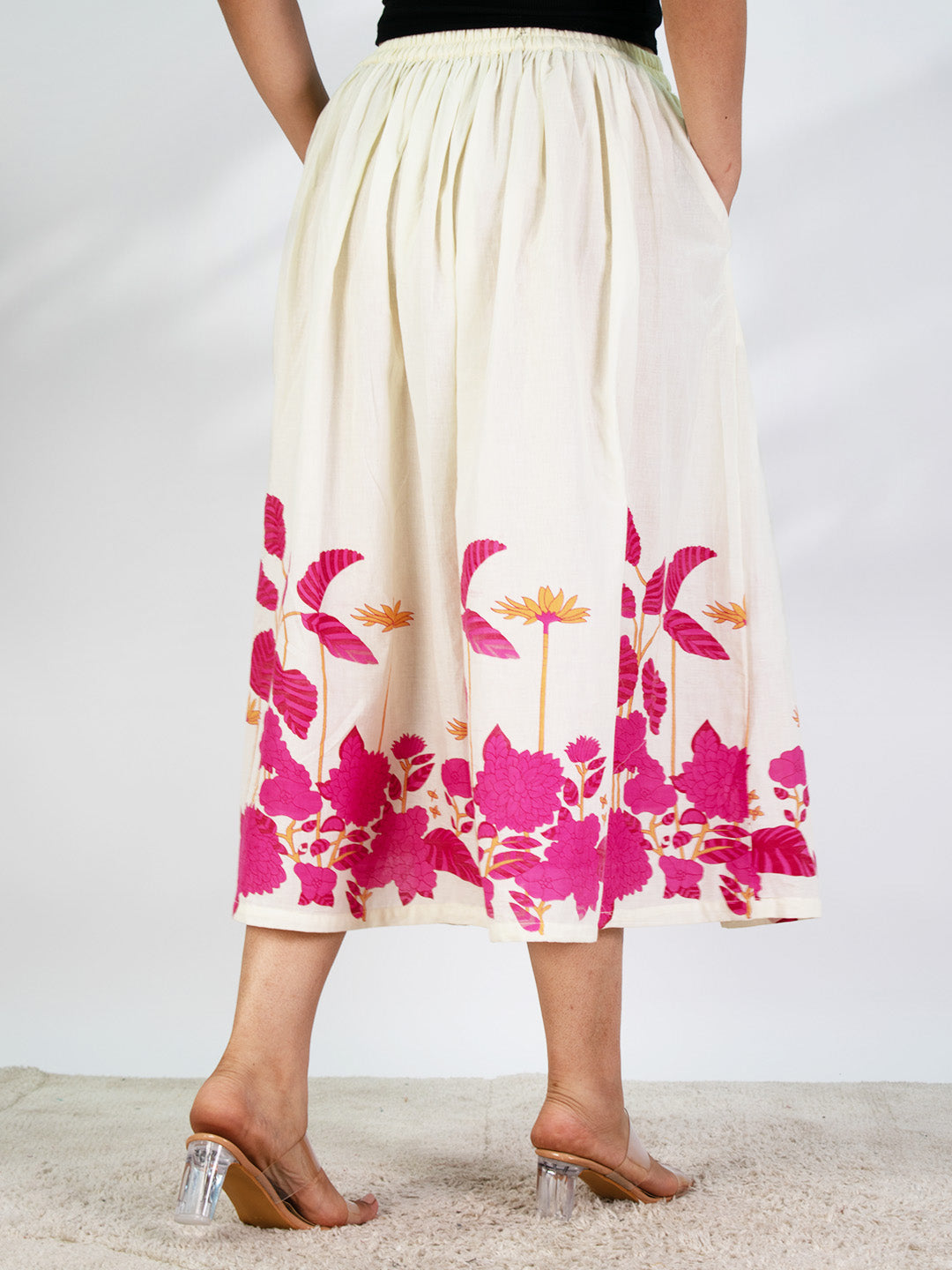 Printed Cotton Gathered Skirt - Whimsy