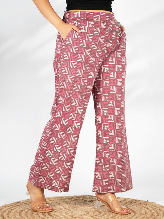 Printed Cotton Palazzo Pants - BerryMaze