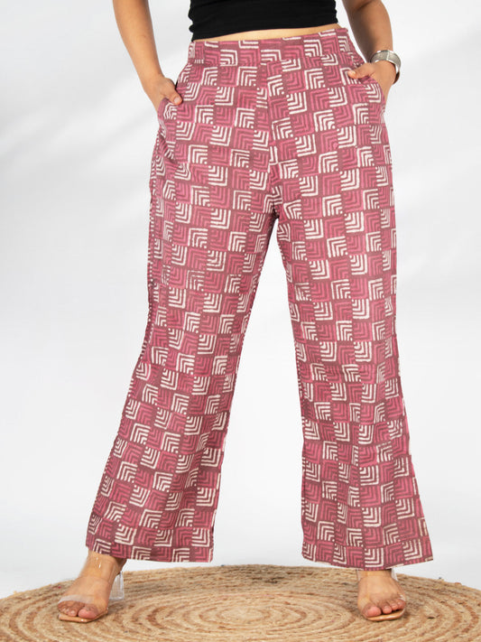Printed Cotton Palazzo Pants - BerryMaze