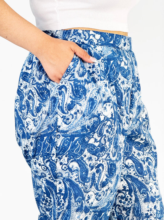 Printed Cotton Palazzo Pants - IndigoBreeze