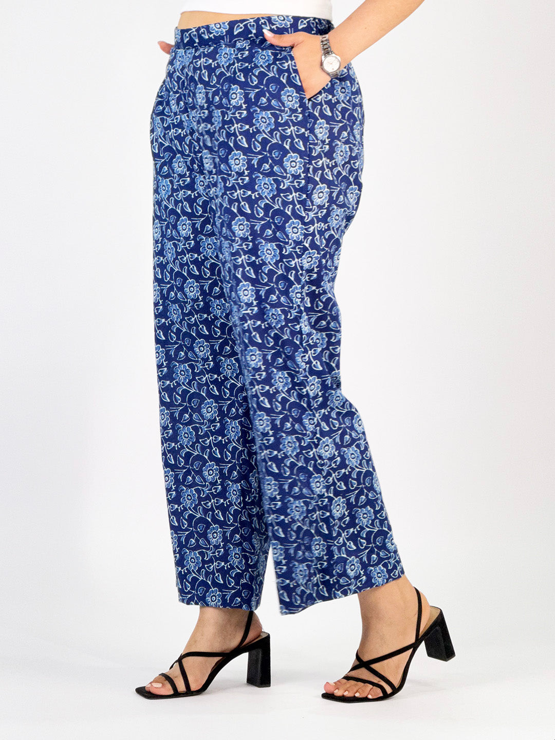 Printed Cotton Palazzo Pants - Neelkamal