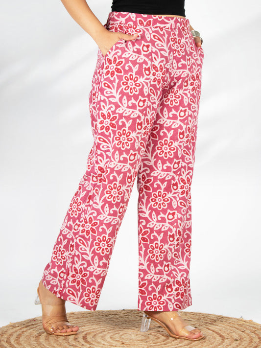 Printed Cotton Palazzo Pants - RoseRaga