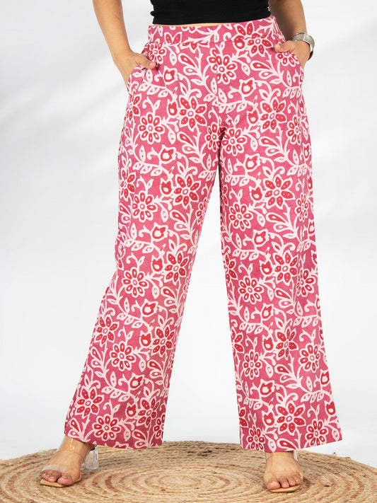 Printed Cotton Palazzo Pants - RoseRaga