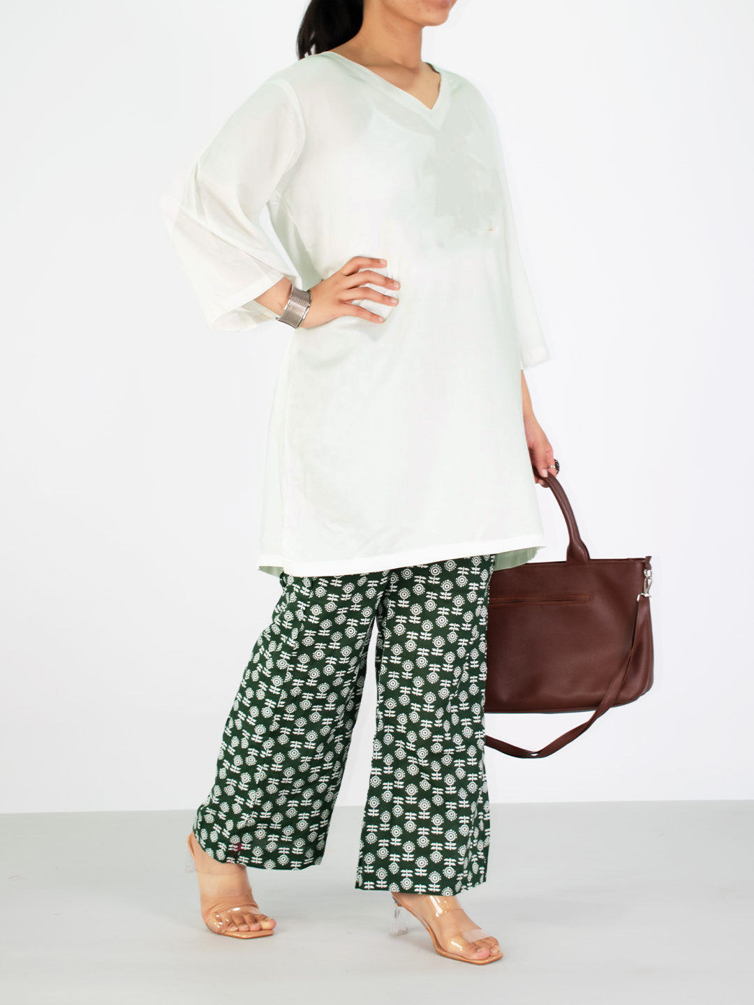 Printed Cotton Palazzos Pants - GreenBloom