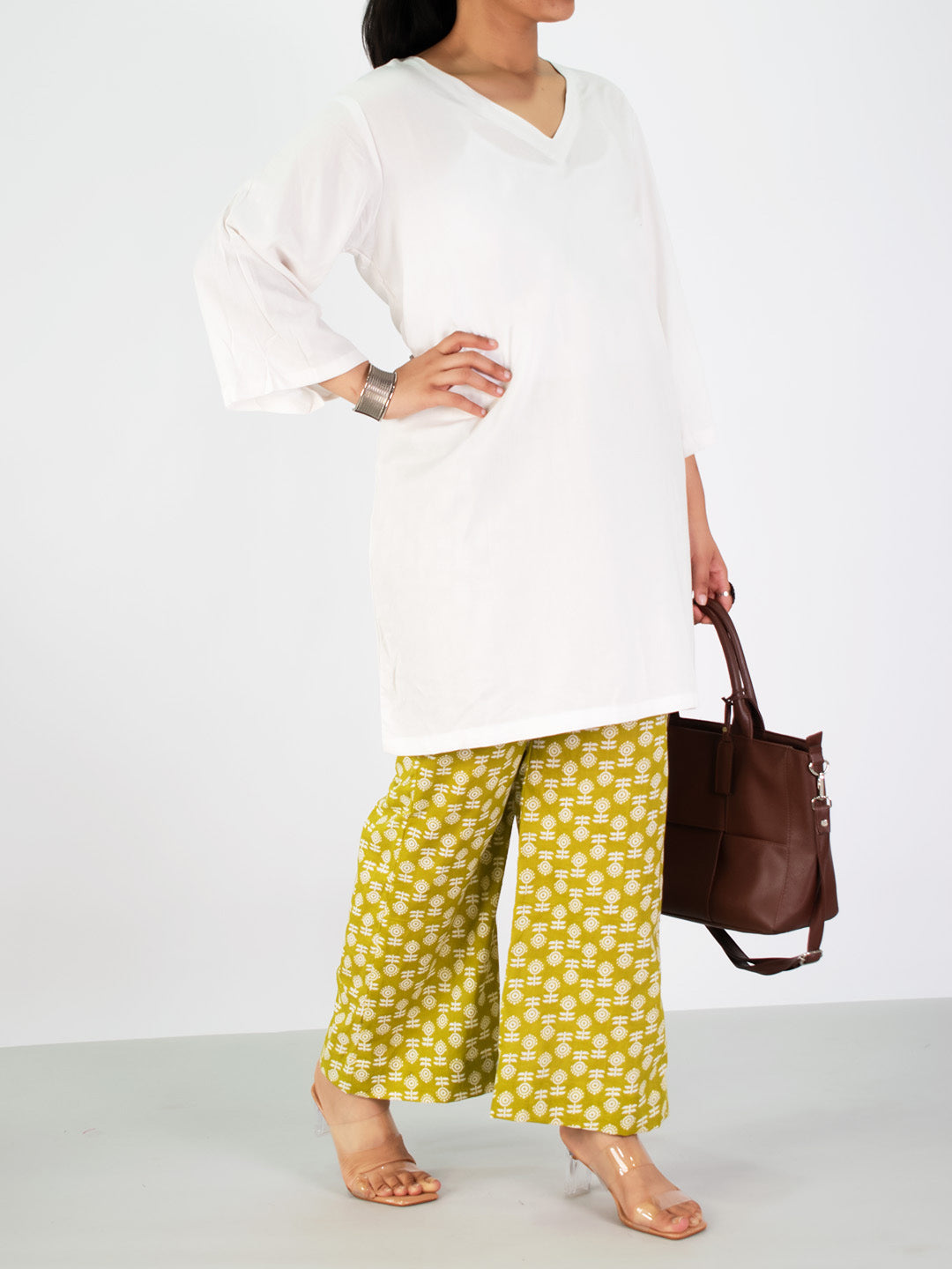 Printed Cotton Palazzos Pants - LimeBloom