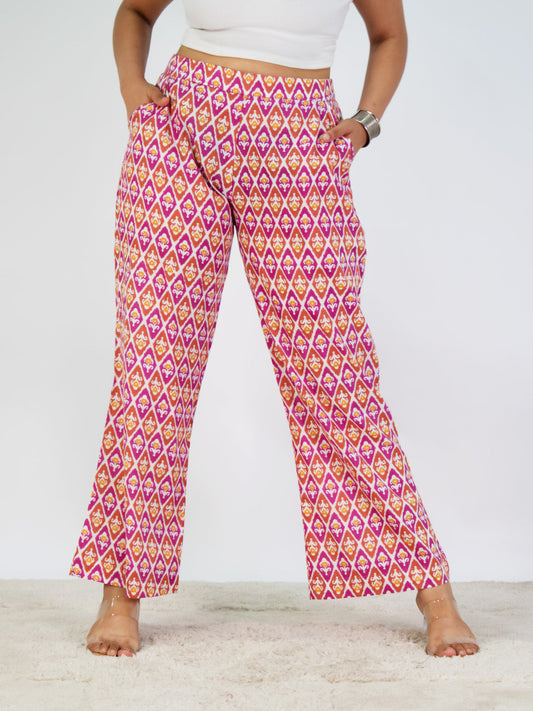 Printed Cotton Palazzos Pants - PinkPhool