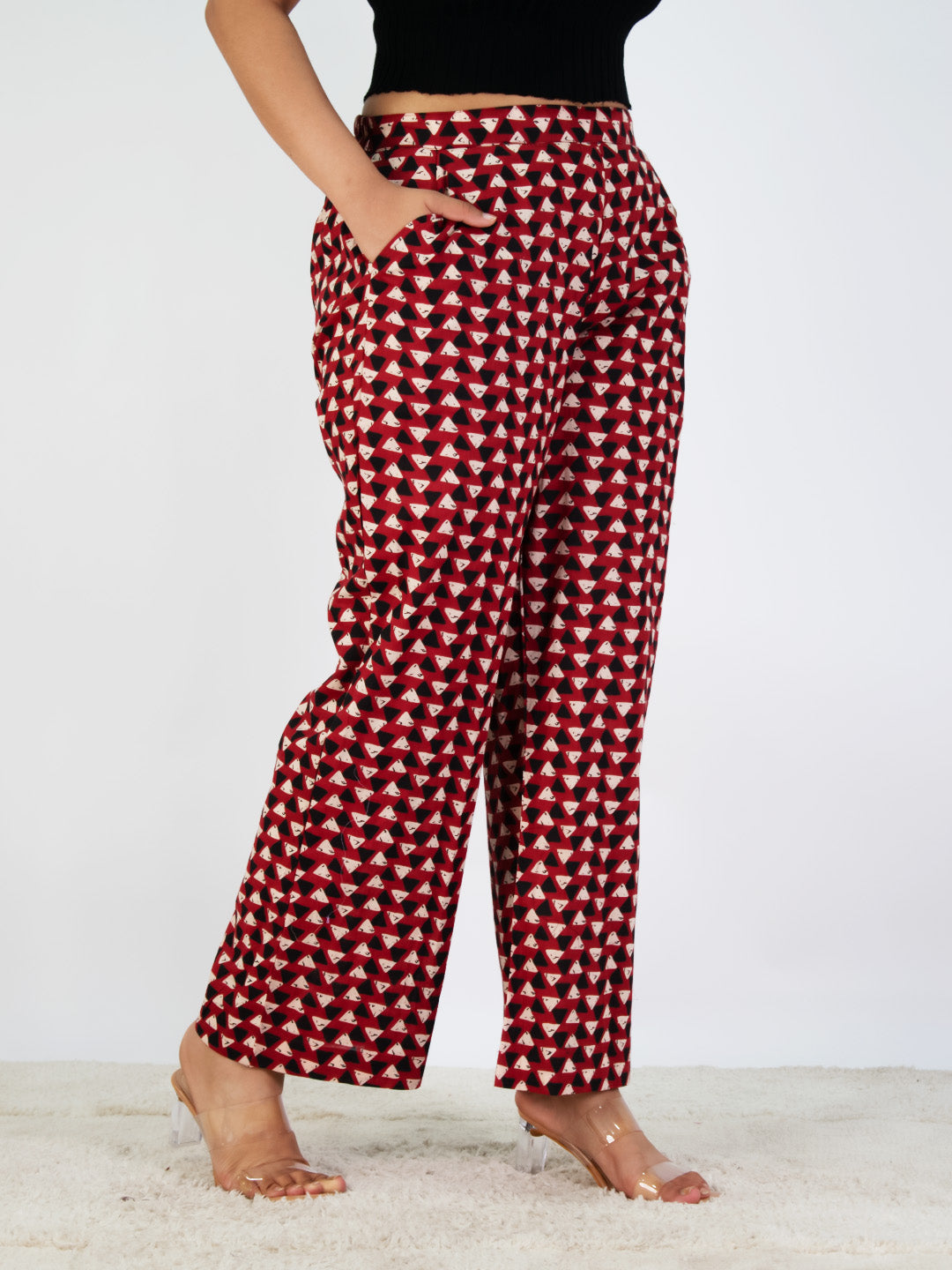 Printed Cotton Palazzos Pants - RedDevil
