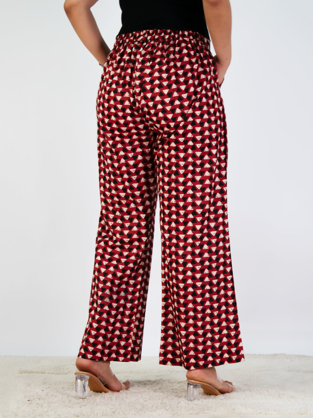 Printed Cotton Palazzos Pants - RedDevil