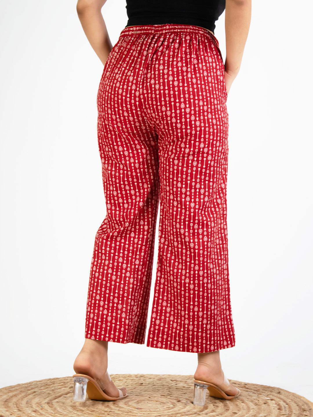 Printed Cotton Palazzos Pants - RedPearls