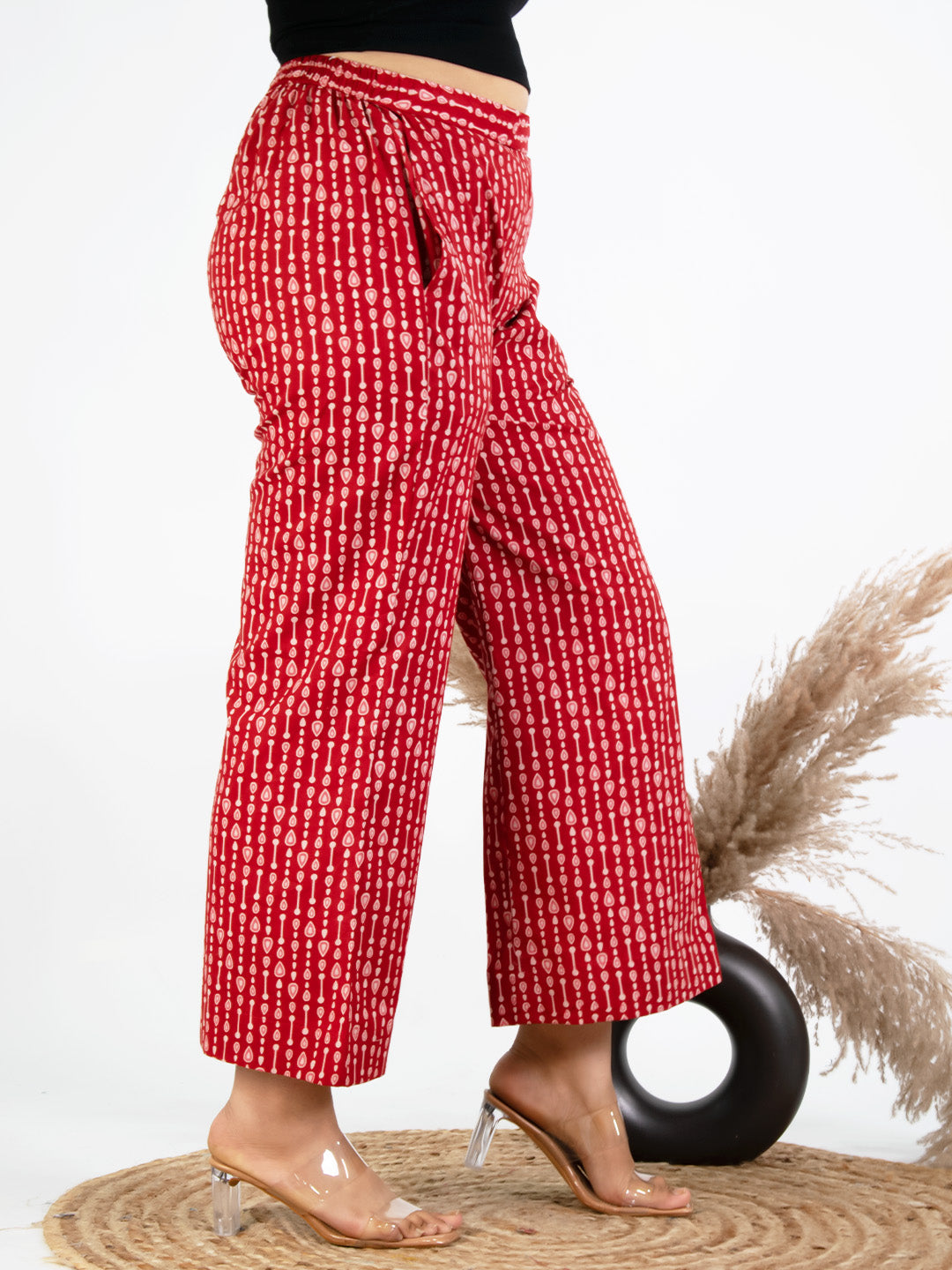 Printed Cotton Palazzos Pants - RedPearls