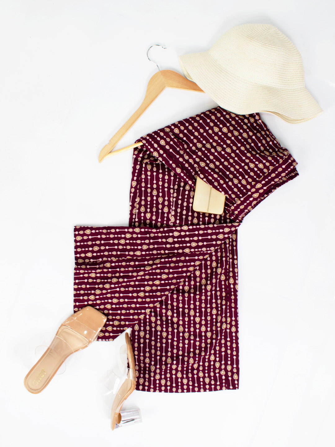 Printed Cotton Palazzos Pants - WinePearls