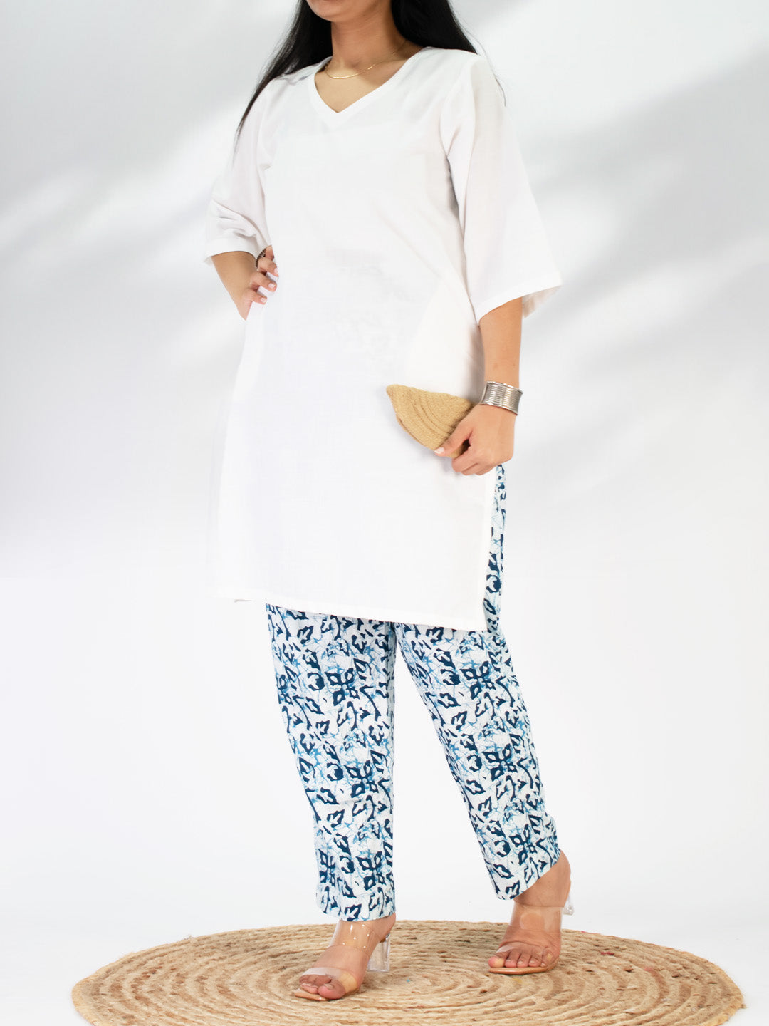 Printed Cotton Pants - BlueMirage