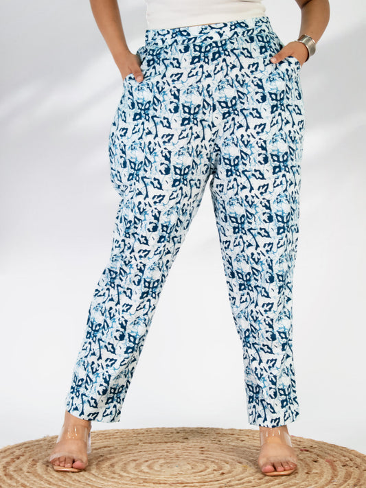 Printed Cotton Pants - BlueMirage