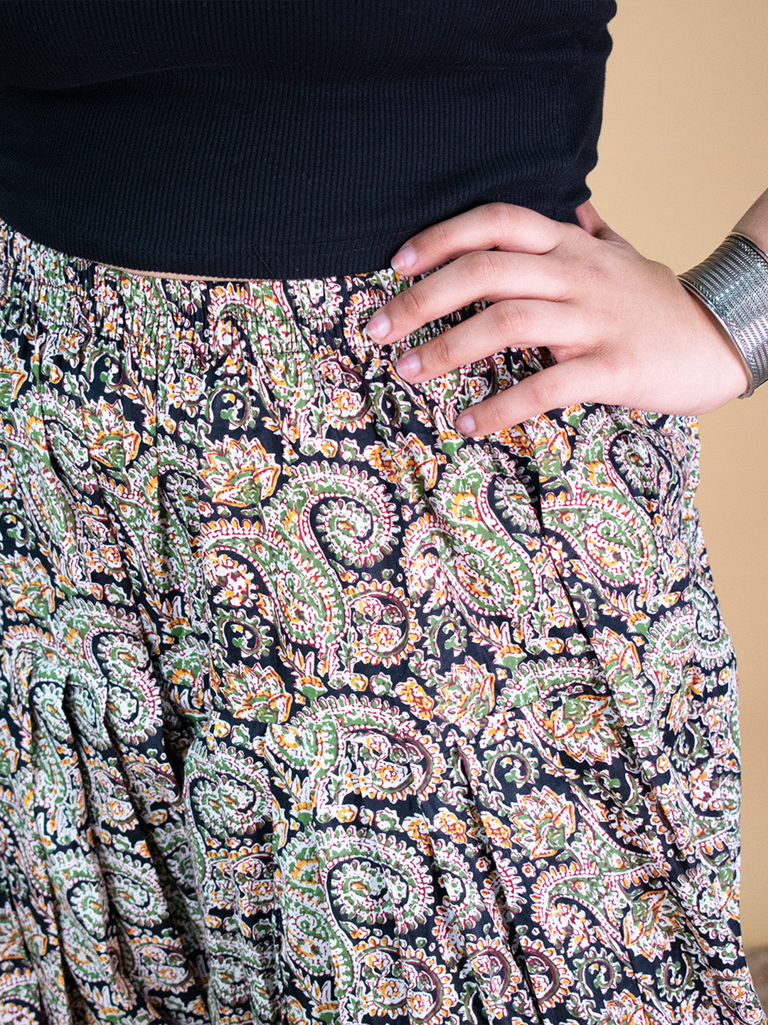 Printed Cotton Salwar - BlackPaisley