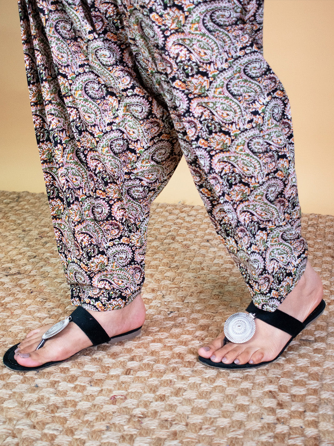 Printed Cotton Salwar - BlackPaisley