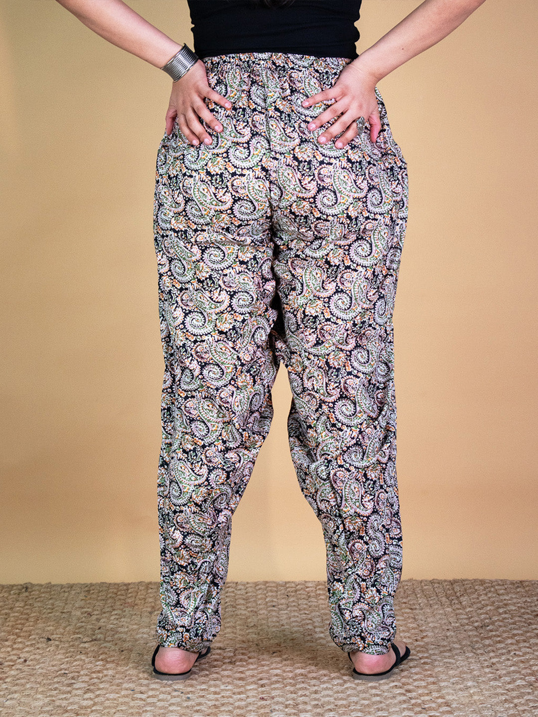 Printed Cotton Salwar - BlackPaisley