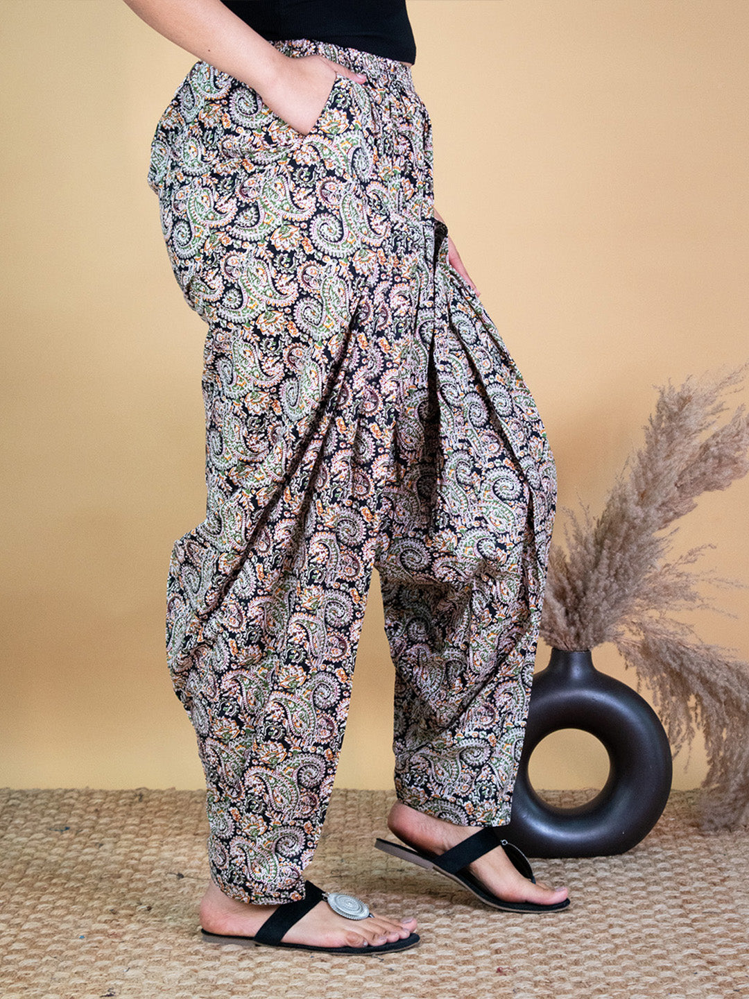 Printed Cotton Salwar - BlackPaisley