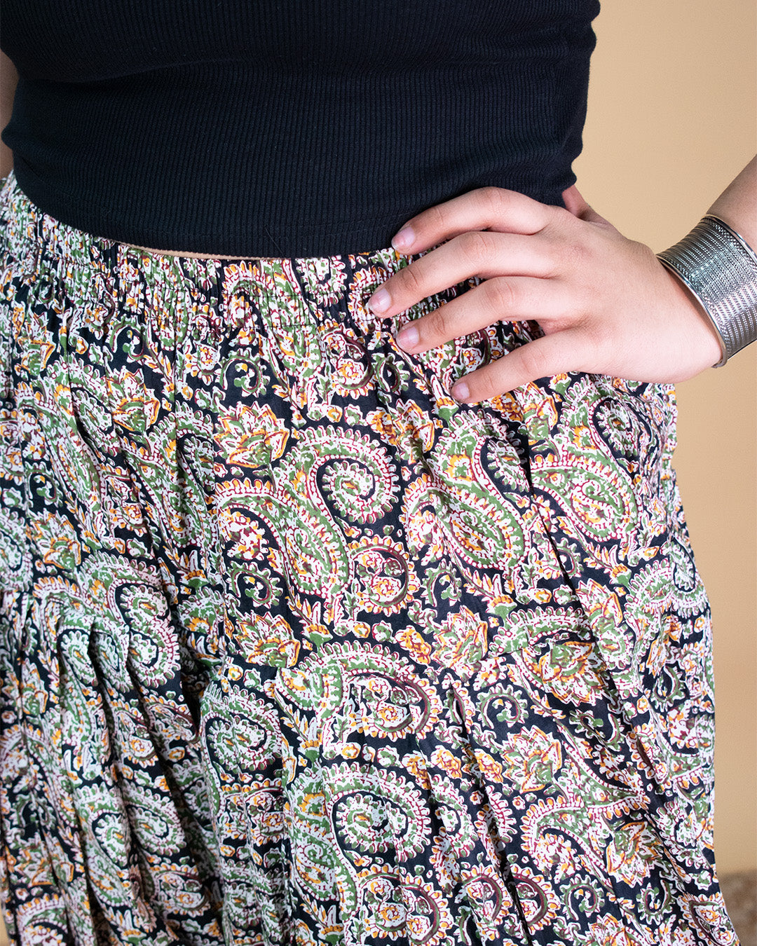 Printed Cotton Salwar - BlackPaisley