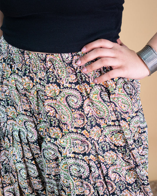 Printed Cotton Salwar - BlackPaisley