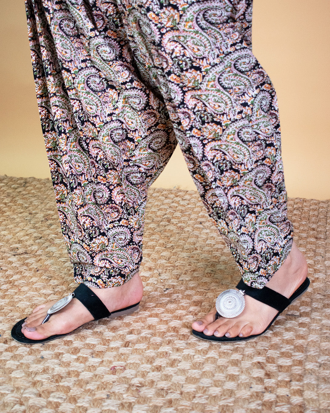 Printed Cotton Salwar - BlackPaisley