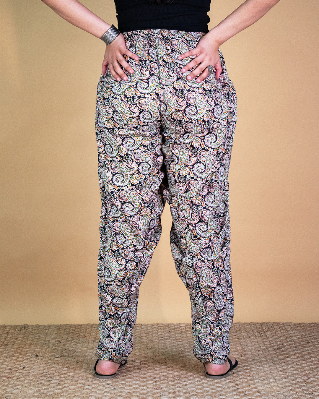 Printed Cotton Salwar - BlackPaisley
