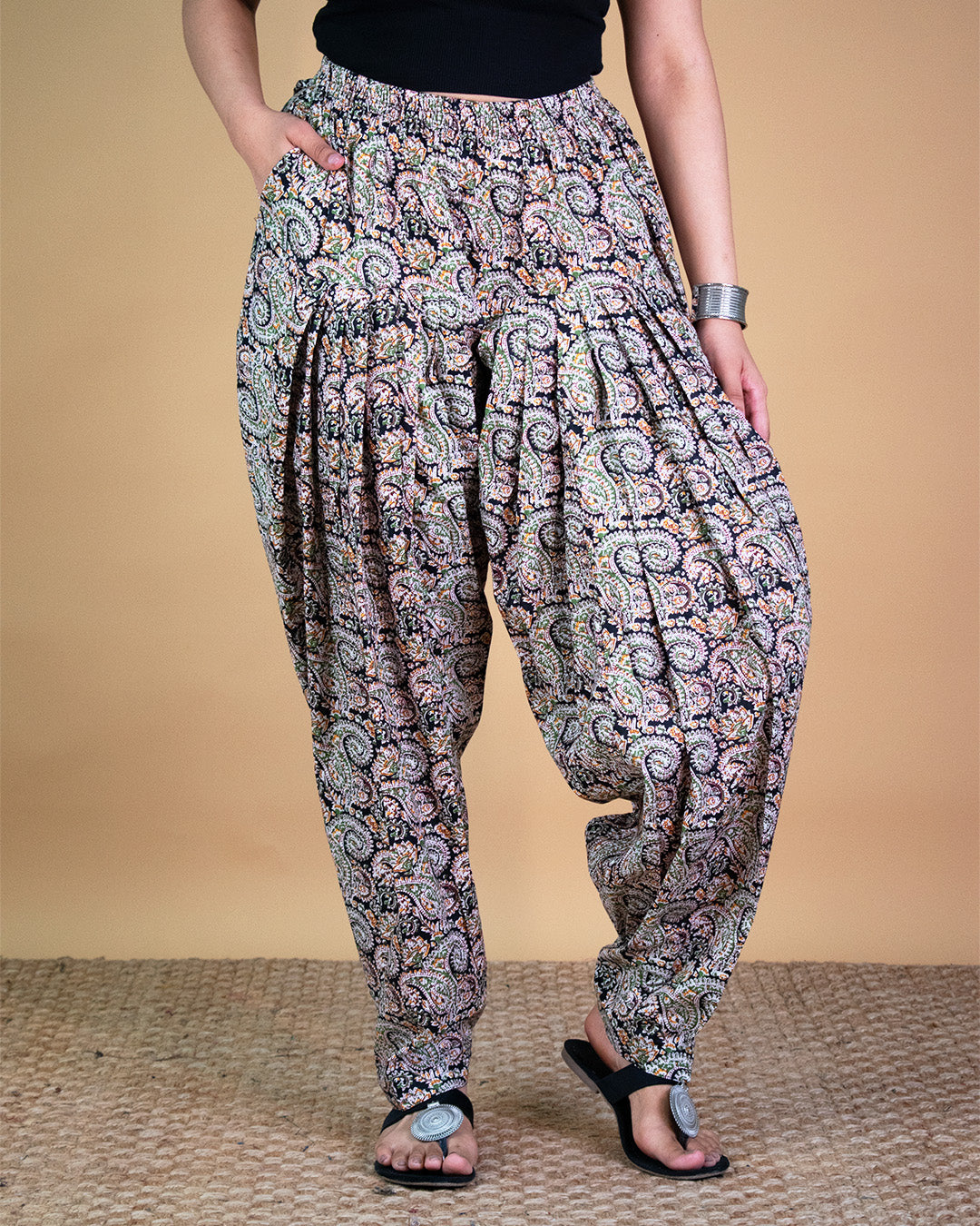 Printed Cotton Salwar - BlackPaisley