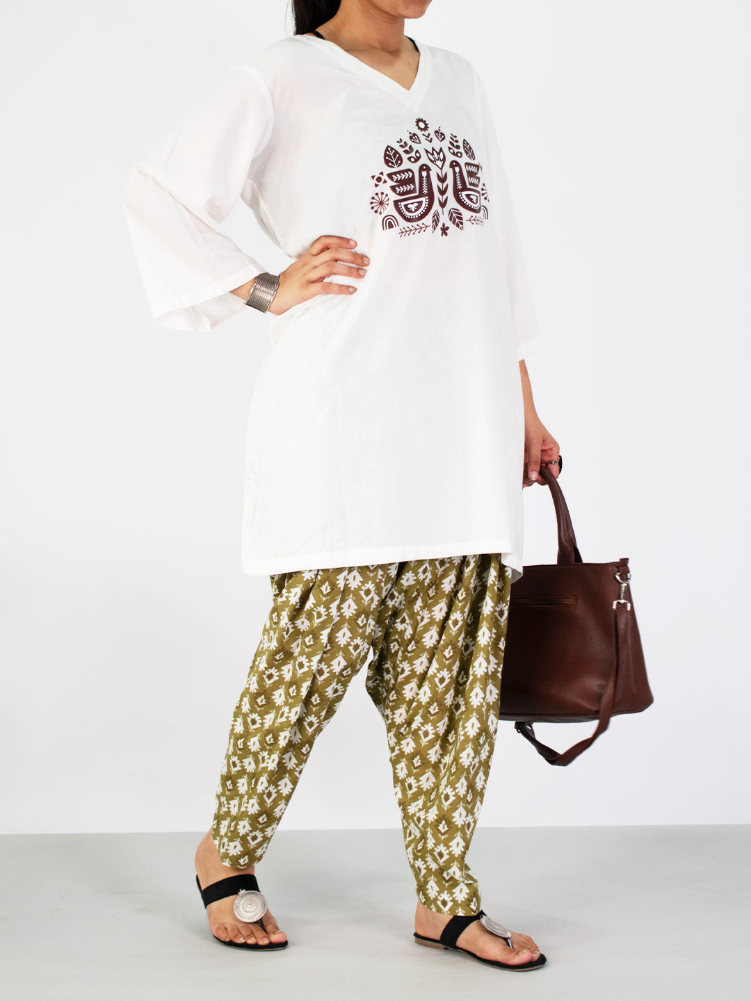 Printed Cotton Salwar - GreenPine