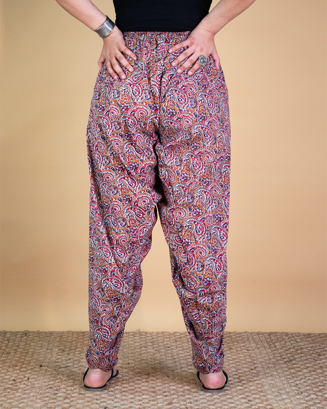 Printed Cotton Salwar - MustardPaisley