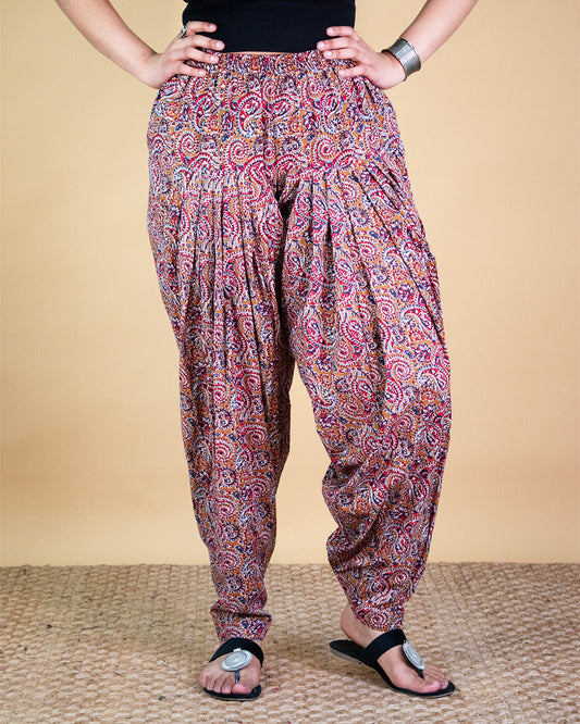 Printed Cotton Salwar - MustardPaisley