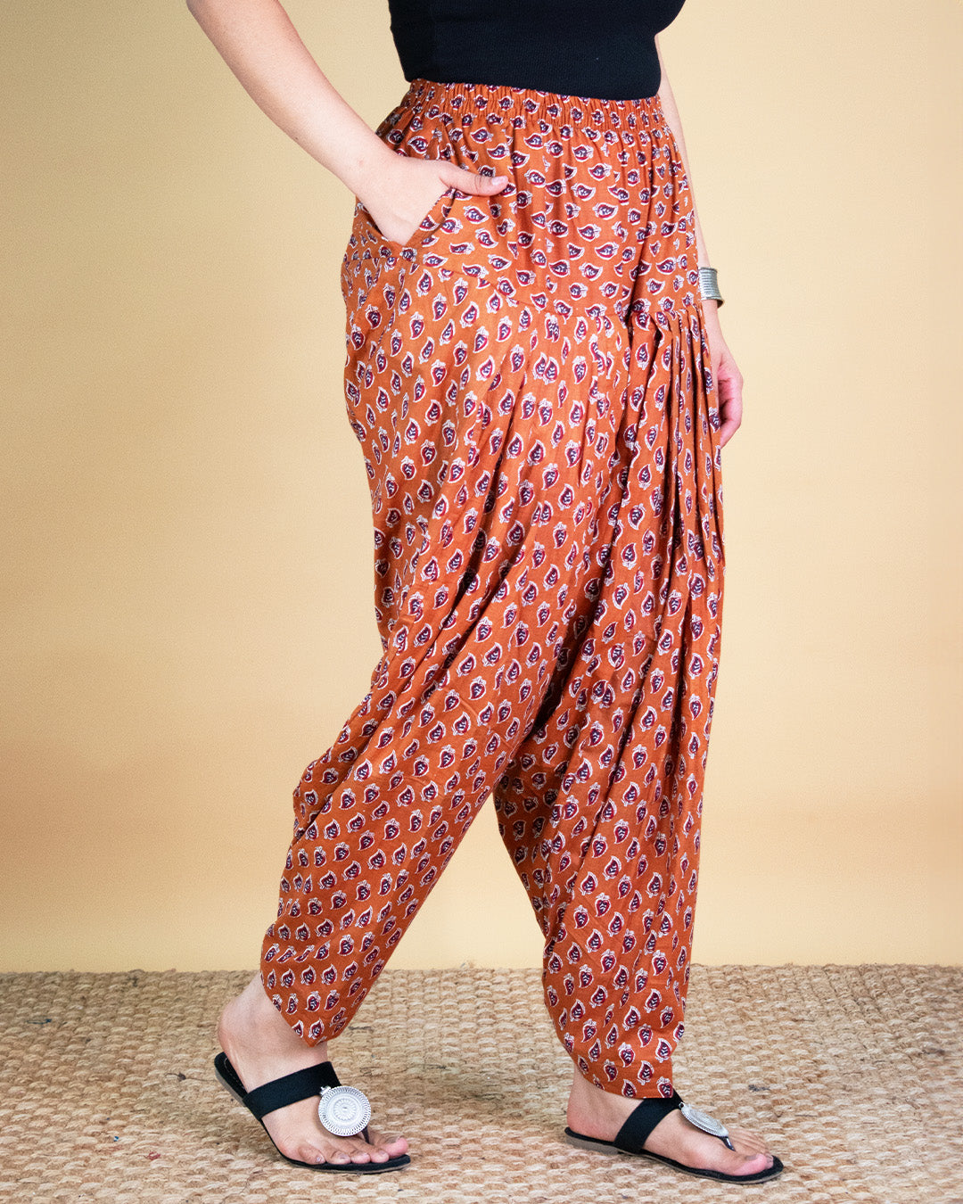 Printed Cotton Salwar - OrangePankh