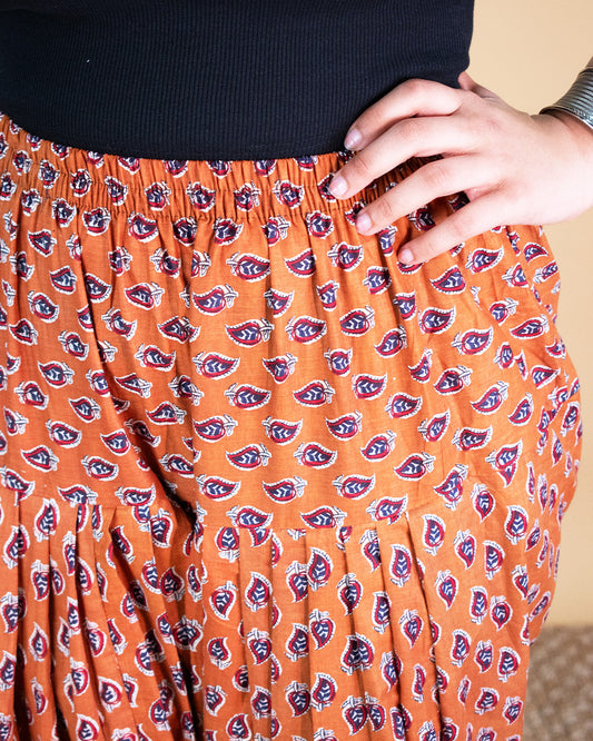 Printed Cotton Salwar - OrangePankh