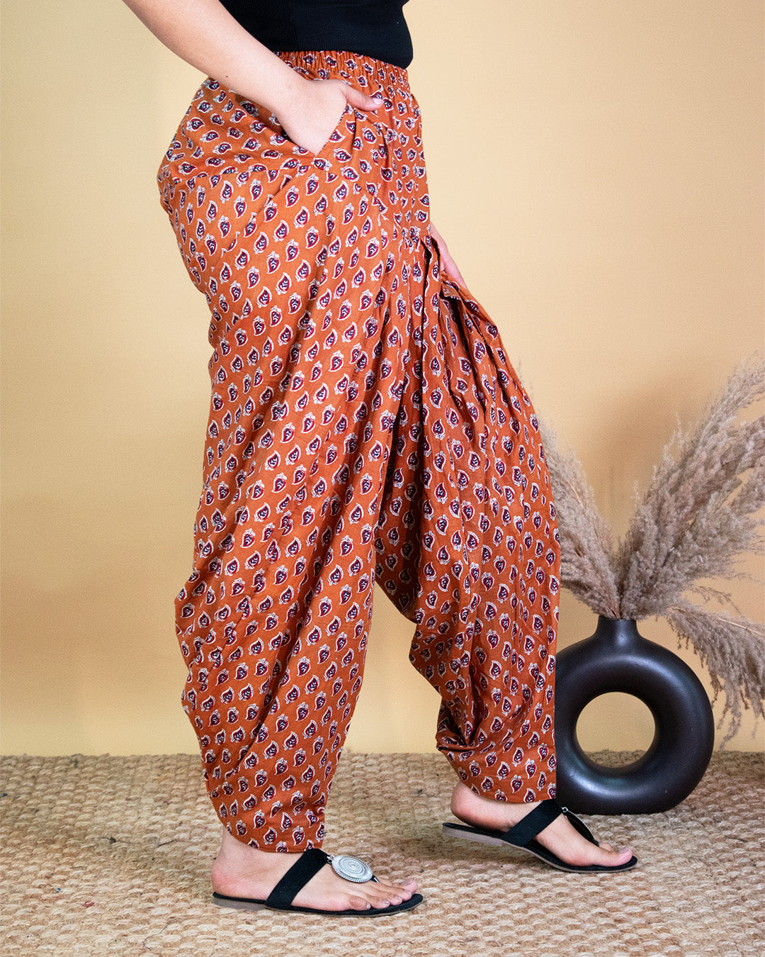 Printed Cotton Salwar - OrangePankh