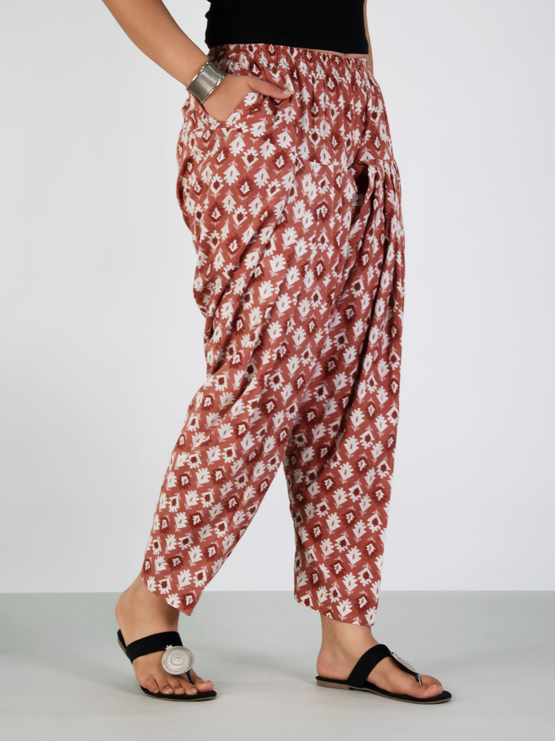 Printed Cotton Salwar - OrangePine