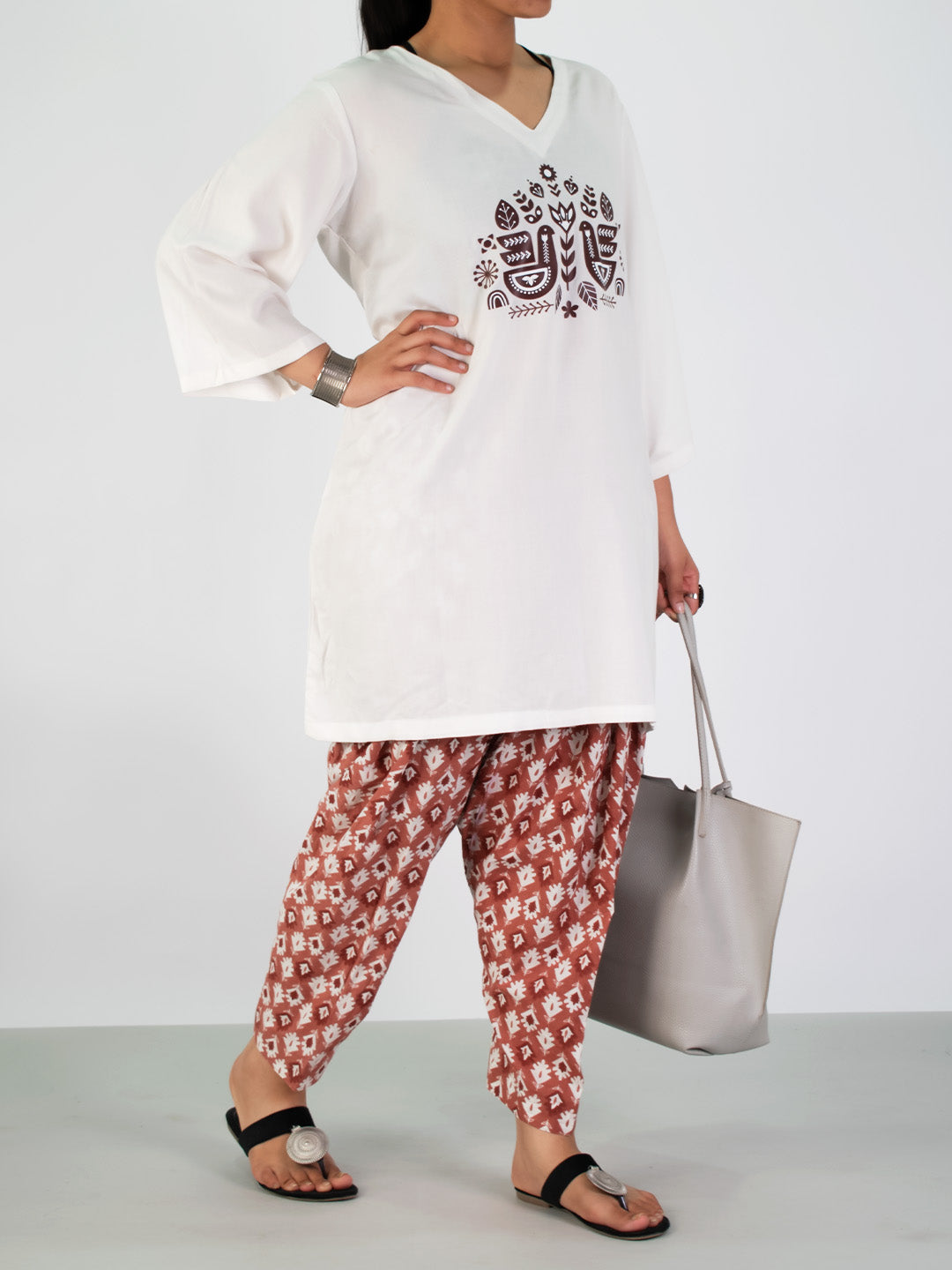 Printed Cotton Salwar - OrangePine
