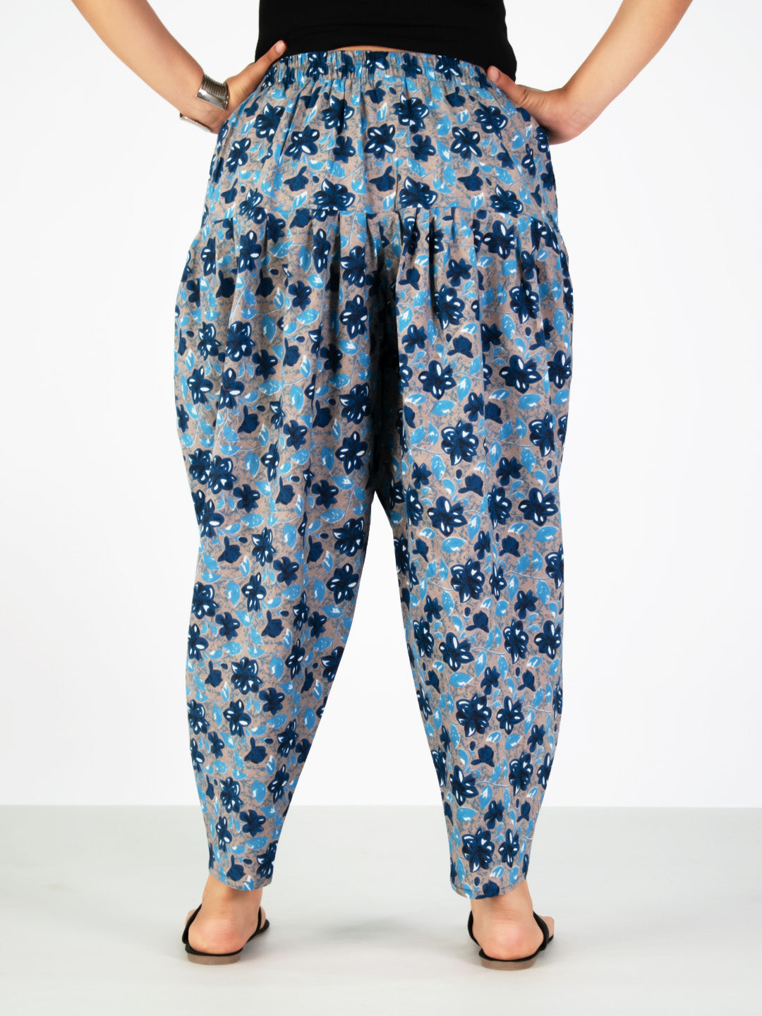 Printed Cotton Tulip Salwar - BluePhoolkari