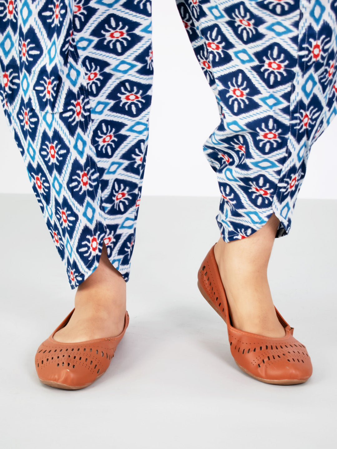 Printed Cotton Tulip Salwar - NavyStencil