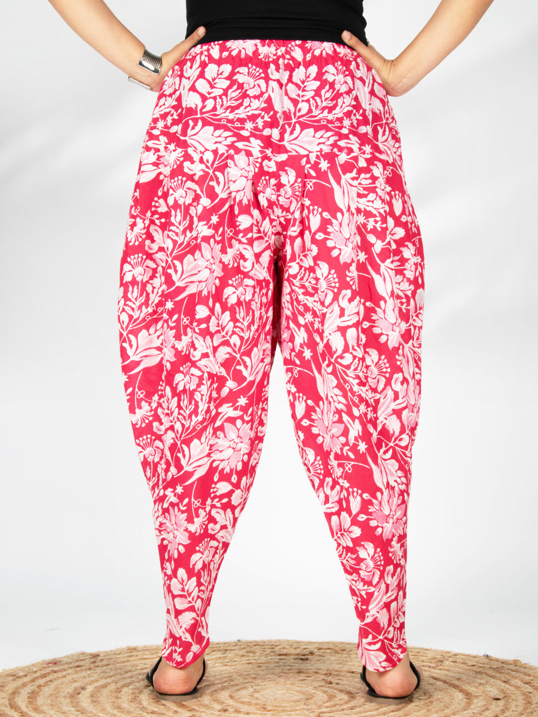 Printed Cotton Tulip Salwar - FuschiaLush