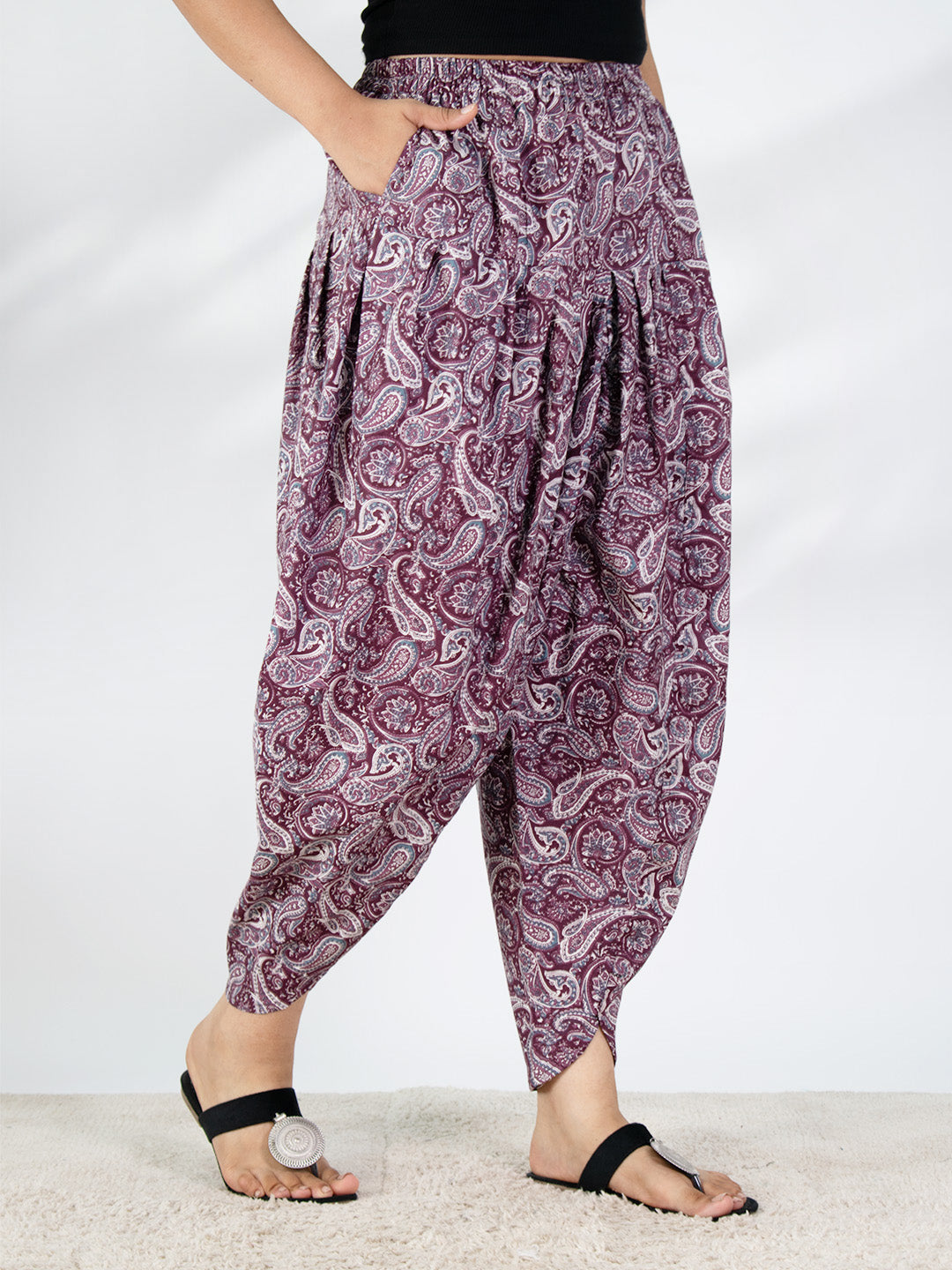 Printed Cotton Tulip Salwar - VioletSwirl