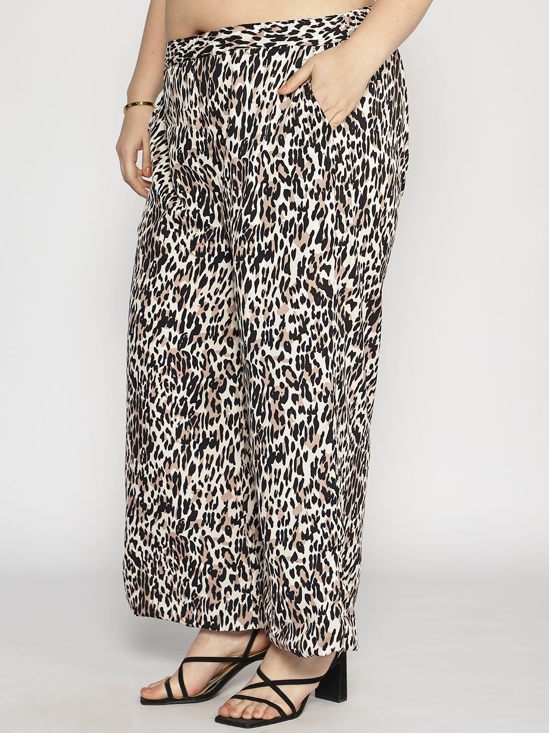 Printed Palazzo Pants - Cheetah