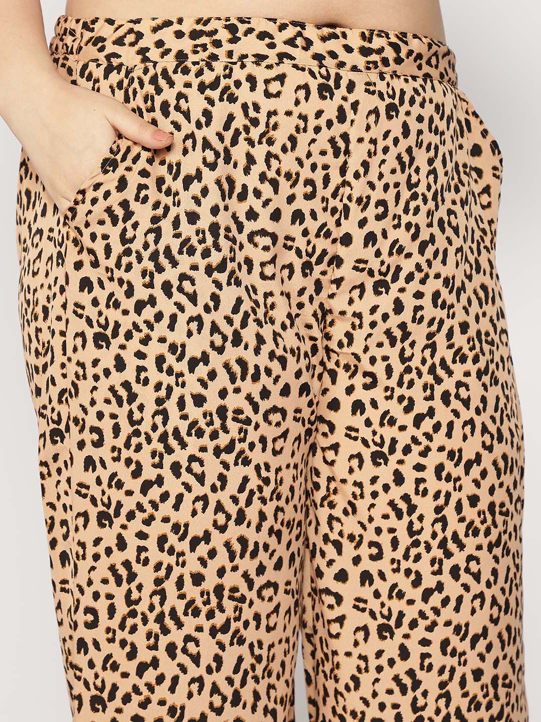 Printed Palazzo Pants - Leopard