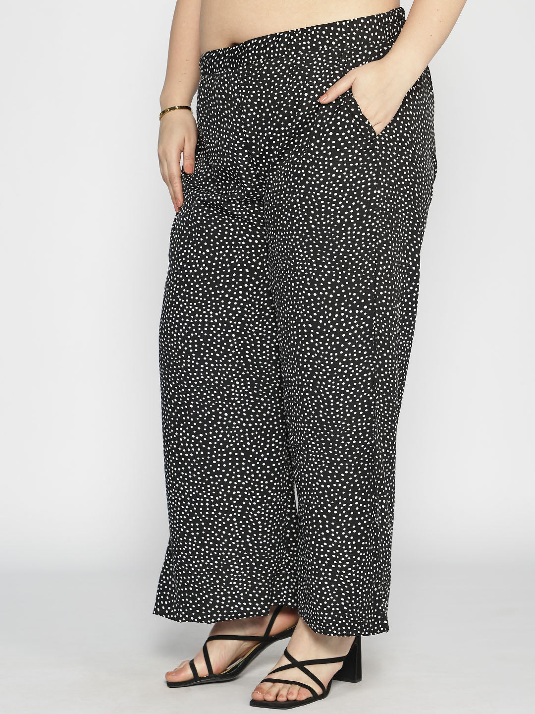 Printed Palazzo Pants - Polka