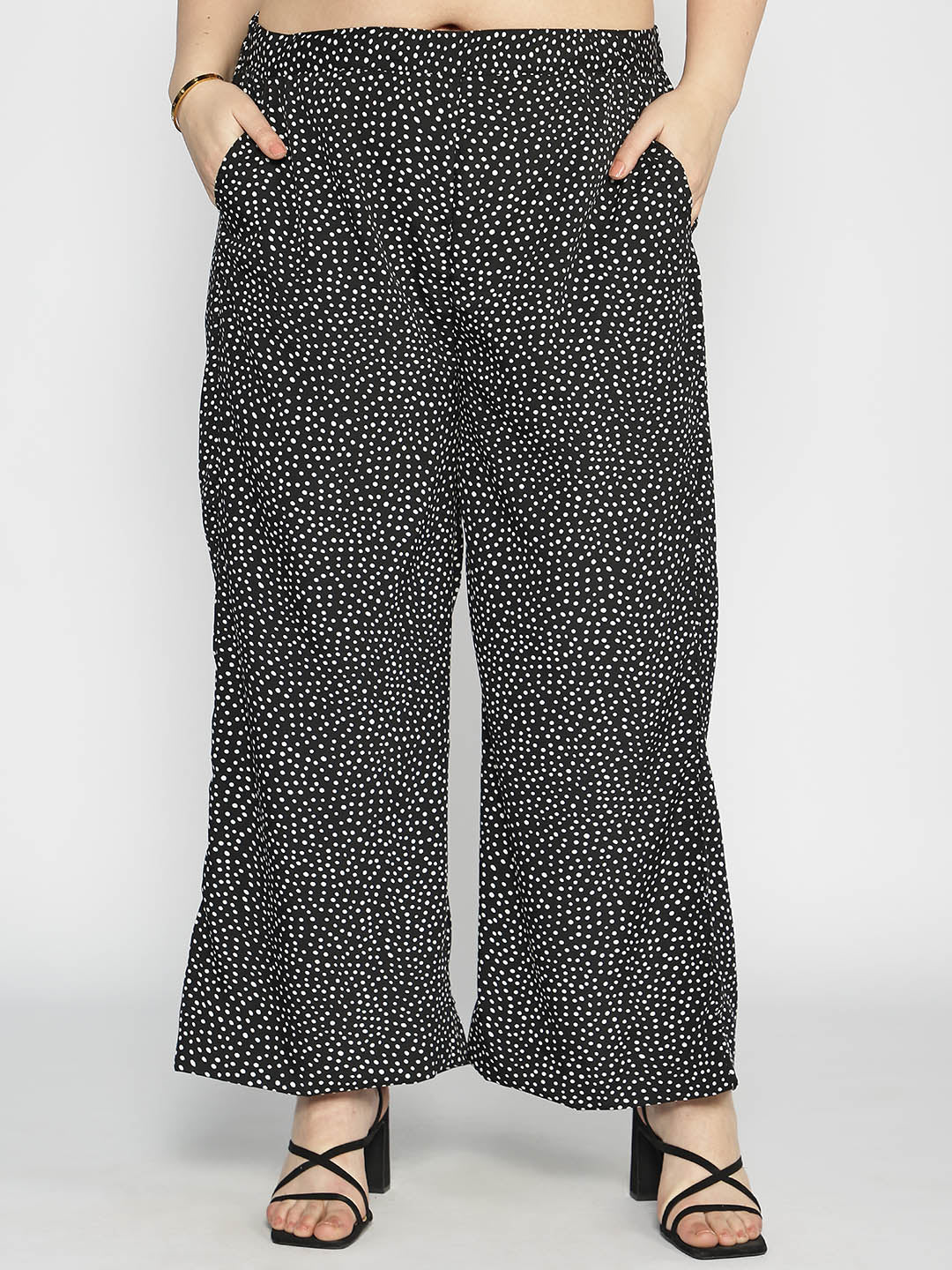 Printed Palazzo Pants - Polka