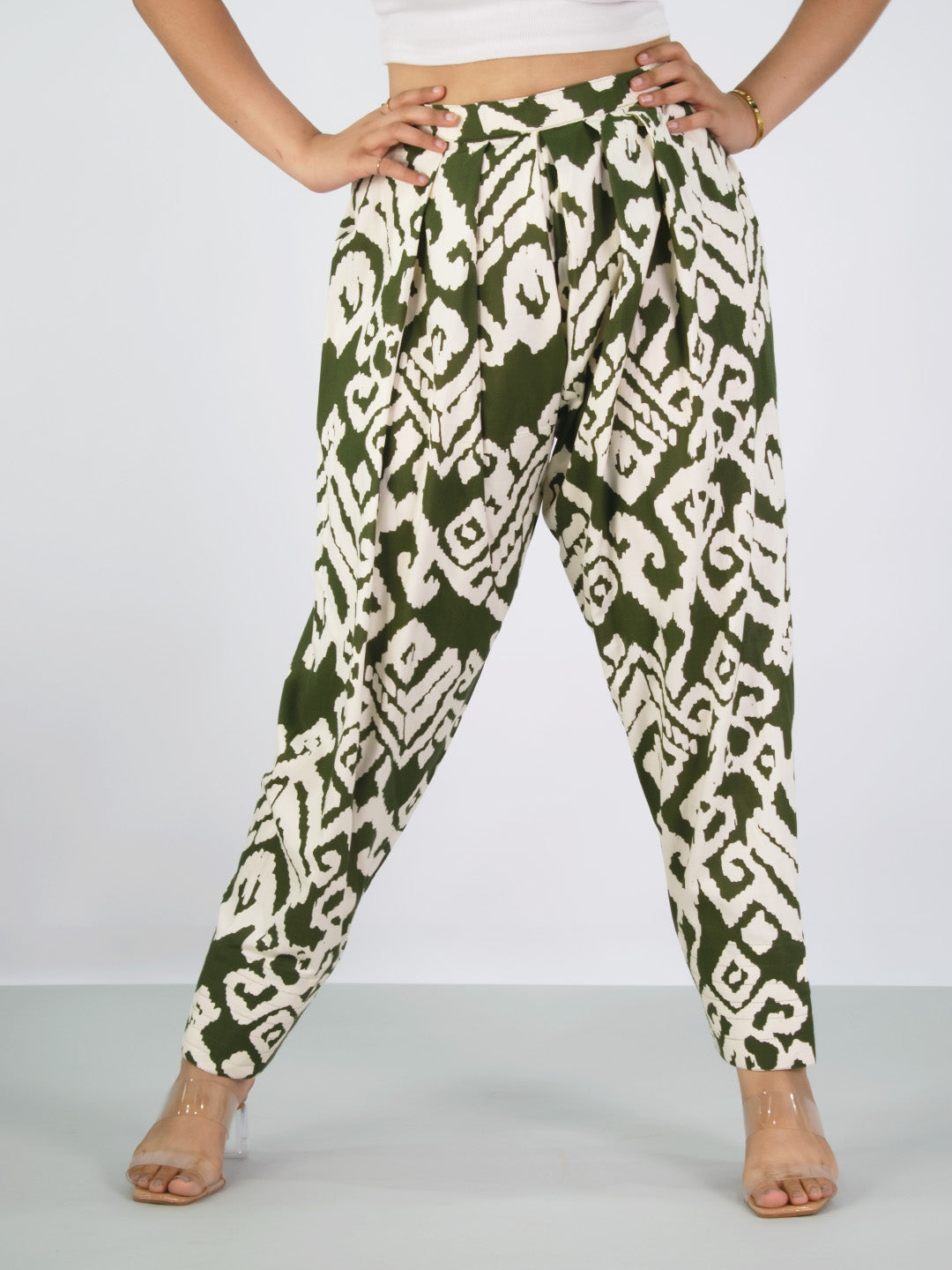 Printed Rayon Palazzo Pants - SapGreenLoom