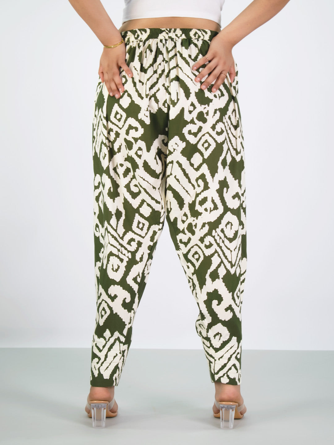 Printed Rayon Palazzo Pants - SapGreenLoom