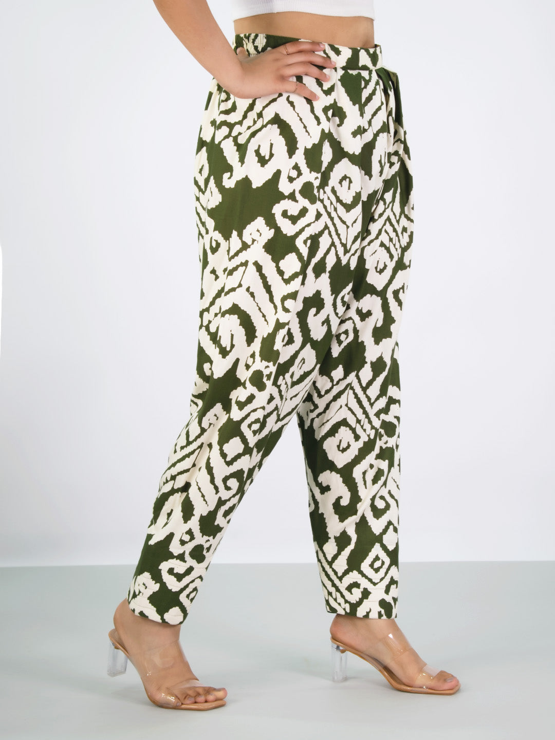 Printed Rayon Palazzo Pants - SapGreenLoom