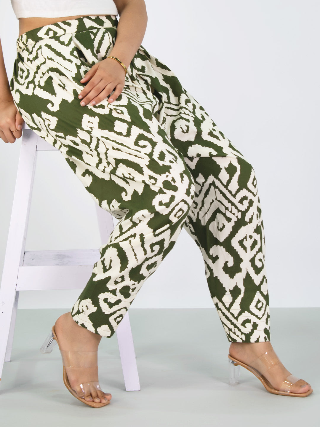 Printed Rayon Palazzo Pants - SapGreenLoom