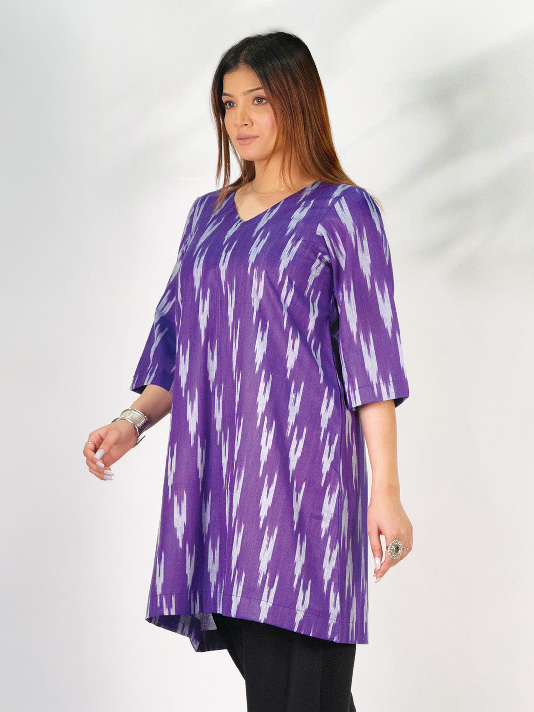 Purple Ikat Kurti